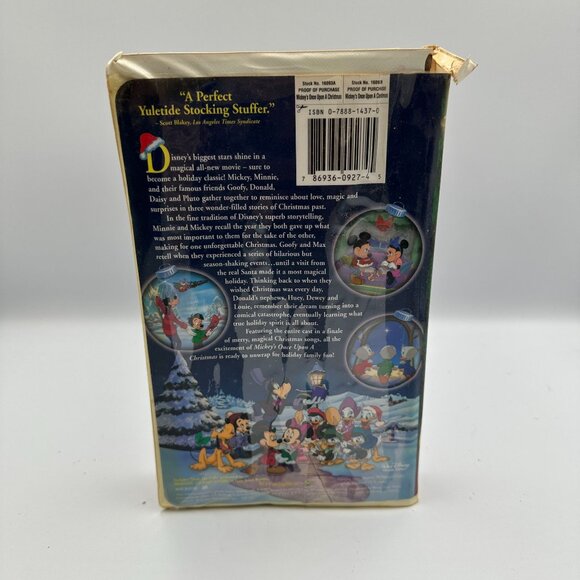 Disneys Mickeys Once Upon A Christmas 1999 VHS Clamshell Animated Holiday Movie - Picture 2 of 3